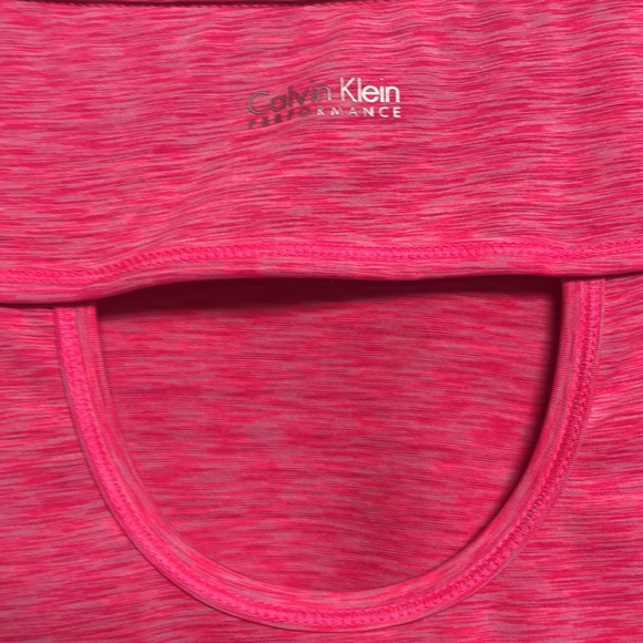 Pink & White Performance Tee with Back Hole Accent - Picture 3 of 11